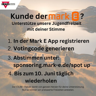 Mit deiner Stimme die Jugendfreizeit unterstützen