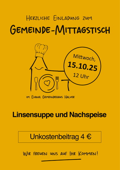 Gemeinde Mittagstisch am 15. Oktober
