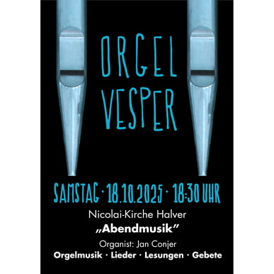 "Abendmusik" - Orgelveper am 18.10.2025 - Nicolai-Kirche - 18:30 Uhr
