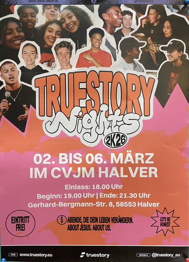 Truestory-Nights vom 2. &ndash; 6. M&auml;rz im CVJM Halver