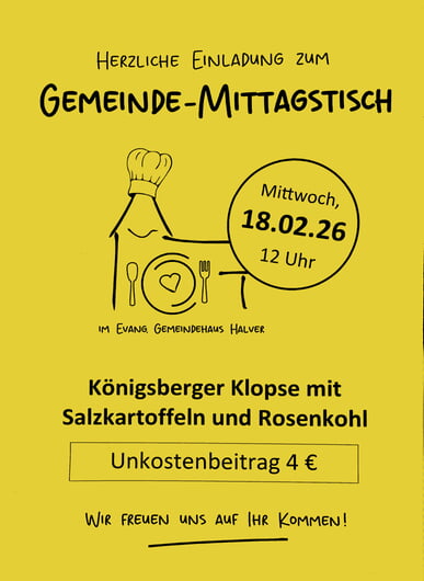 Gemeinde Mittagstisch am 18. Februar