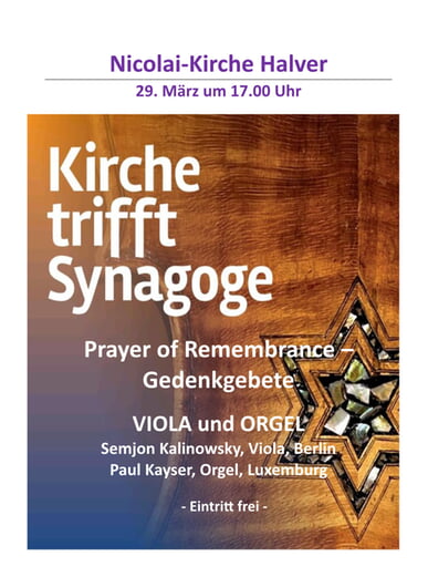 Konzert "Kirche trifft Synagoge" am 29.3.2026